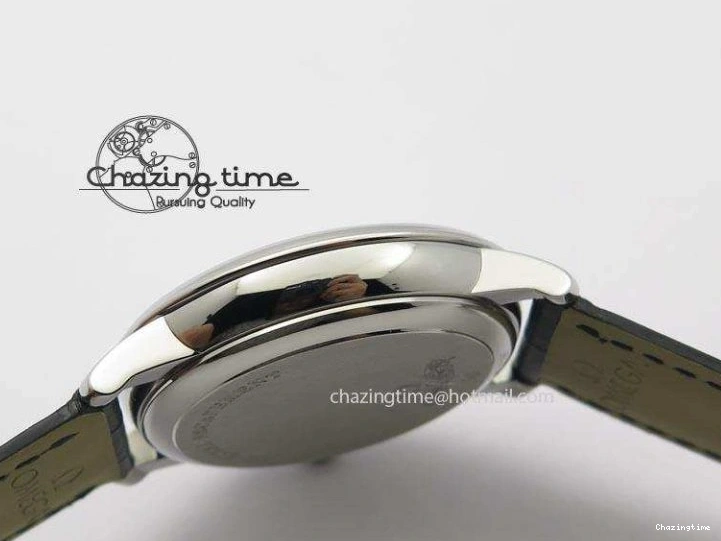 0205 Flexible De Ville MK 1:1 Best Edition SS White Dial On Black Leather Asian Seagull T1701 (Sec@6) 8244